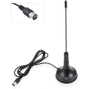 Antenne DVB-T HDTV pour Smart TV Antenne TV Num&eacute;rique Int&eacute;rieure 5dBi avec Base Magn&eacute;tique Connecteur TV M&acirc;le VHF UHF Mini Antenne TV 1.5m C&acirc;ble Coaxial RG174 pour DVD LCD TV Appareils DVB-T - Neuf
