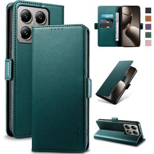 KALANKA-Coque pour Xiaomi 14T - [Blocage RFID] Housse &Eacute;tuis de Protection PU Luxe [Magn&eacute;tique] [Fente Carte] [Stand] Portefeuille Flip Case,[Vert] - Neuf