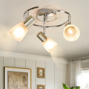 Plafonnier 3 Spots Orientables&Pivotants,Ampoules Led E14 Non Inclus,Lampe Moderne,&Eacute;clairage Int&eacute;rieur,Lumi&egrave;re Plafond Vintage,Pour Chambre Salon Cuisine Salle &Agrave; Manger - Neuf