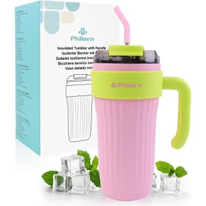 Kalanka-800ml Mug Isotherme Avec Poign&iquest;&iquest;E Et Paille 316 Acier Inoxydable Tasse Isotherme De Voyage &iquest;&iquest; Double Parois Pour Voiture Travail Sports - Neuf