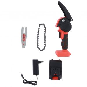 HJLIAN Mini tronconneuse electrique sans fil rechargeable 4 pouces 21 V, pour la coupe du bois, l'elagage, prise UE 100-240 V - Neuf