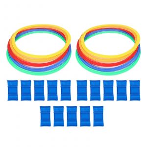 Anneaux De Saut Colorés Pour L'entraînement Physique Des Tout-Petits, Exercice De Coordination Corporelle, Jeu De Saut, Ensemble De 10 Anneaux-42 Cm - Neuf