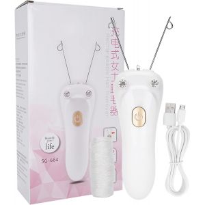 &Eacute;pilation &Eacute;lectrique Au Filetage Du Visage,&Eacute;pilateur &Agrave; Filetage Pour Femme, &Eacute;pilateur Rechargeable Par Usb Avec Fil De Coton Pour Poils Fins Sur Le Visage, Le Menton, La L&egrave;vre Sup&eacute;rieure(Or) - Neuf
