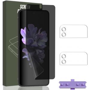 Anti-Espion Protection Pour Samsung Galaxy Z Flip 3, Contenir 1 Pi&egrave;ce Anti Espion Tpu Protecteur D'&Eacute;cran Et 2 Pi&egrave;ces Cam&eacute;ra Arri&egrave;re Protecteur, Tpu Protection Film Pour Galaxy Z Flip 3 - Neuf
