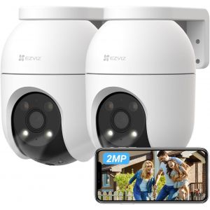 lbgwp60-C8C 2Mp 2Pk Camera Surveillance Wifi Extérieure À 360° Avec Suivi Auto-Zoom, Détection De Forme Humaine, Vision Nocturne En Couleur, Audio Bidirectionnel, Ip65 Etanche, Défense Active - Neuf