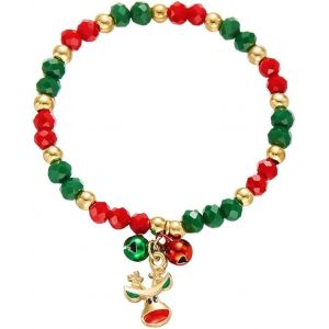 Kalanka-Bracelet Femme Noël Élégant Brillante Perles Bracelets Cristal Zircone Accessoire Cloche Raffiné Pour Offrir Cadeau Durant Les Fêtes Fin D'année - Neuf