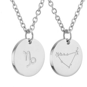 Kal-Zodiac Chain - Collier Pendentif Zodiaque Or/Argent/Or Rose I Collier Zodiaque Acier Inoxydable Femme, Collier Acier Inoxydable Femme - Neuf