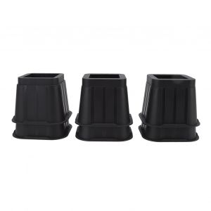 Hjlian Lot De 6 Rehausseurs De Meubles En Caoutchouc Noir, 4 Pouces Carres, Pour Canape-Lit, Chaise, Bureau, Pour Salon - Neuf