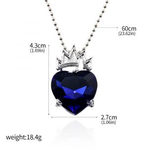 Film Descendants Collier Evie Fairest Rouge Bleu Coeur Couronne Pendentif Collier Pour Femmes Bijoux Cadeau Accessoires En Gros--N01050-02 - Neuf