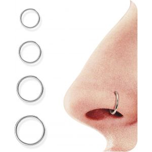 Tianyi-Piercing Nez Anneaux Acier Chirurgical 316l 8/5/4 Pièces 20g/18g/16g Anneaux De Septum À Sans Couture De Piercing Oreille Conch Helix Rook Tragus Cartilage Lip Pour Femmes Hommes - Neuf