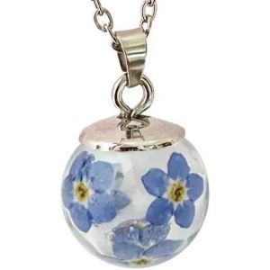Ne Vous Oublie Pas De Moi Exprimer Un D&eacute;sir De Vraies Fleurs Pendentif Cha&icirc;ne En Acier Colliers Id&eacute;e Cadeau Femme Anniversaire Amie - Neuf