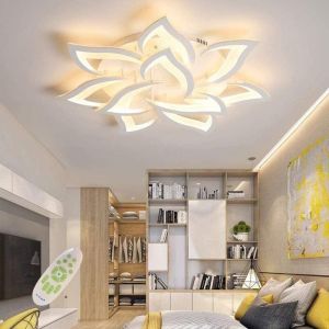 Ulteronixshop-Moderne Lustre Salon Led Dimmable, Luminaire Plafonnier Avec T&eacute;l&eacute;commande, Changement De Couleur, 10 T&ecirc;tes/&Oslash; 85 Cm - Neuf
