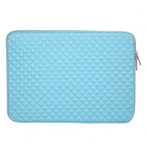 Housse de protection pour ordinateur portable 15,6 pouces a texture diamant, sac a main a fermeture eclair, bleu - Neuf
