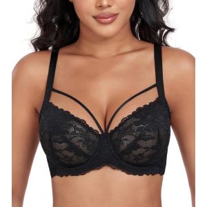 Nbgcm-Soutien-Gorge Femme Quotidien Sans Rembourré Confortable Grande Taille Sous-Vêtements Dentelle Avec Lacets - Neuf
