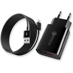 Fast Charging Type Charger With 2m Usb C Cable Compatible With Samsung Galaxy A13, A14, 4g/5g, A34, S20, S10, S9, S8, A20e, A21s, A23, A32, A33, A40, A41, A50, A51, A53,A54, Xiaomi Note9, Huawei - Neuf