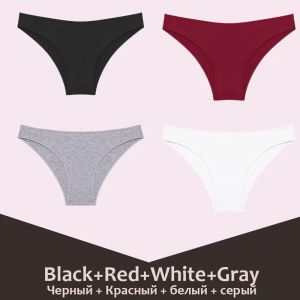 Culottes En Coton Sans Couture Pour Femmes,Culottes Intimes,Sous-V&ecirc;tements Respirants Solides,Taille Basse,Lingerie Confortable Pour Femmes,Ensemble De 4 Pi&egrave;ces.Set15.L - Neuf