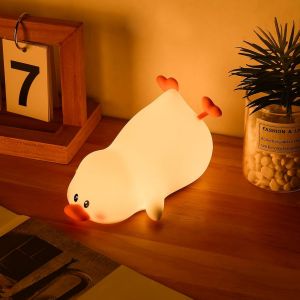 Mignon Cr&egrave;che Lumi&egrave;res Usb Lampe Canard Rechargeable Nocturne Cadeau De No&euml;l Anniversaire Avec 7-Couleur Modes De Respiration Pour Les Enfants B&eacute;b&eacute; Enfants - Neuf