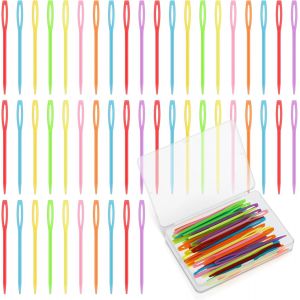 Lot De 50 Aiguilles À Coudre En Plastique À Gros Chas Pour Tissage,Broderie,Couture,Travaux Manuels - Neuf