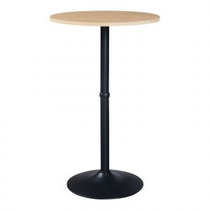 Table haute ronde 100 x 60 cm acier MDF noir Helloshop26 03_0011085 - Neuf