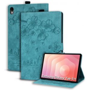 LORANKA-Coque pour Samsung Galaxy Tab S11 2025 11 Pouces SM-X730 SM-X736 SM-X736B Housse &Eacute;tui de Protection avec Support Fonction &Eacute;tui &agrave; Rabat avec Porte-Pencil pour Galaxy Tab S11 2025 Vert Clair - Neuf