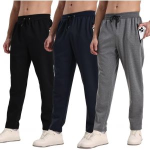 Ulteronixshop-Lot de 3 pantalons de jogging athl&eacute;tiques pour homme, avec fermeture &eacute;clair, respirants et flexibles - Neuf