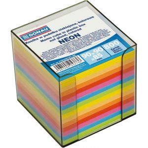 Kalanka-7492001pl-99 Cube &Eacute;cologique Pour Bloc-Notes, Non Coll&eacute;, Dans Une Bo&icirc;te En Plastique, Environ 700 Feuilles, Diff&eacute;rentes Couleurs Vives, 95 X 95 X 95 Mm - Neuf