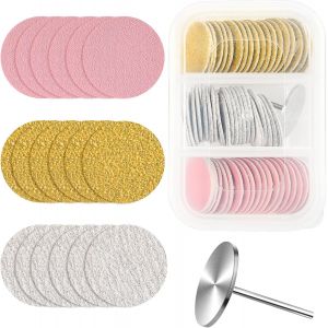 Checarzhn--No1-Lot De 60 Disques De Papier Abrasif De 20 Mm Avec Foret À Ongles En Métal, Lime À Pieds, Grain 80#120#180# Pour Perceuse À Ongles, Limes À Pieds, Décapant Les Peaux Mortes Et Callosité - Neuf