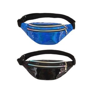Sac banane de sport imperméable holographique avec ceinture réglable - Parfait pour les raves, les festivals et les aventures en plein air ! - Neuf