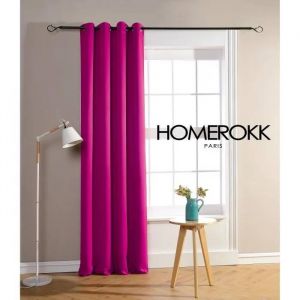 Rideau Occultant - Homerokk - 140 X 240 Cm - Fushia - 100% Polyester - 8 ?Illets - Neuf
