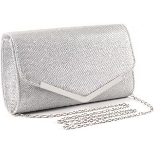 KALANKA-Pochette Femme Soiree Brillant &Eacute;l&eacute;gant Sac &agrave; Main Mode Enveloppe Clutch avec Cha&icirc;ne D&eacute;tachable pour F&ecirc;te Mariage - Neuf