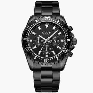 Montre-Bracelet Chronographe &Agrave; Quartz Pour Homme 2064 - Noir - Neuf