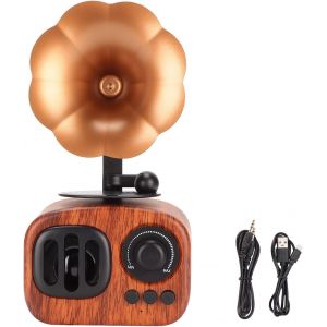 (Couleur bois clair) Radio Bluetooth r&eacute;tro style vintage, radio FM en bois de p&eacute;tunia, style classique r&eacute;tro, volume &eacute;lev&eacute;, connexion Bluetooth 4.0 sans fil. - Neuf