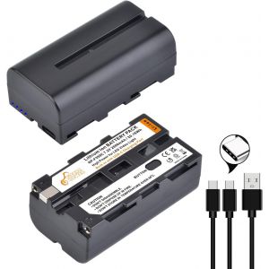 2 x 2800 mAh NP-F550 Replacement Battery with USB Input 4 LED Power Indicator for LED Video Light NP-F550 F570 F960 F750 F770 F970 F930 YONGNUO Godox - Neuf