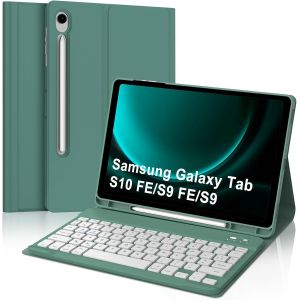 Coque Clavier pour Samsung Galaxy Tab S10 FE/S9 FE 10.9""/S9 11"", &Eacute;tui Keyboard avec Pav&eacute; Tactile, Clavier Touchpad Azerty Fran&ccedil;ais Layout Bluetooth D&eacute;Tachable avec Porte Crayon, Gris Bleu - Neuf