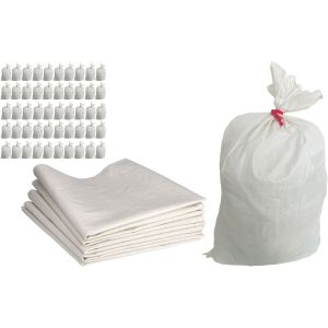 NouvelHorizonstore-Sac &agrave; Gravat - Sacs en Polypropyl&egrave;ne Alimentaire pour Cereale Chantier Riz et Grain, 50x Tissu PP 85x50 cm Agricole pour Charbon Stockage Ble Ma&iuml;s Farine Sable et D&eacute;chets, Tiss&eacute; 25 - Neuf