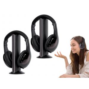 Casque sans fil avec &eacute;metteurs pour TV, PC et radio FM - Neuf