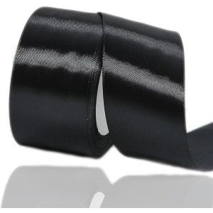 Ruban De Satin Noir 50 Mm X 22 M - Pour D&eacute;coration De Cadeau De Mariage, De Bapt&ecirc;me Et D'anniversaire - Neuf