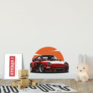 Sticker Porsche Rouge S (Largeur 38cm, Hauteur 25,5cm) - Neuf