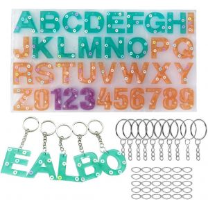 Moule Lettre Resine Epoxy De A &Agrave; Z,0-9,Moule Silicone Alphabet Pour Bijoux En R&eacute;sine Trousseau De Cl&eacute;s Pendentifs - Neuf