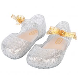Mini Chaussures Brillantes Pour Filles, Sandales A Nouds Et Lumieres Led (Blanc Transparent, Pointure 27) - Neuf
