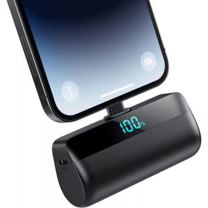 JGD-Mini Batterie Externe pour iPhone 5200mAh, Am&eacute;lior&eacute;e 20W PD 3.0A Charge Rapide Power Bank, Compact L&eacute;ger Chargeur Portable avec &Eacute;cran LCD Batterie Portable Compatible avec iPhone 14/13/12/11/XR/8 - Neuf