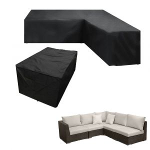 Housse De Mobilier De Jardin En Forme De L Avec Nappe, Tissu Oxford Imperm&eacute;able, Sangles R&eacute;glables, Toutes Saisons - Neuf