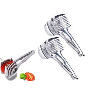 Trancheuse &agrave; fruits manuelle pour citrons, tomates et l&eacute;gumes - Lot de 2 - Neuf