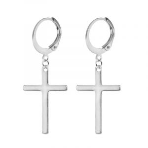 Style 33 - Boucles D'oreilles Créoles Unisexes Pour Hommes/Femmes,1 Paire,Pendentif Croix En Acier Inoxydable,Long Pampille,Punk Gothique,Bijoux,Meilleurs Cadeaux,Nouvelle Collection - Neuf