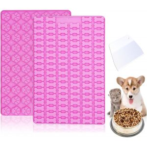 AYUHR-2 Pièces Tapis de Cuisson en Silicone avec Racloir et Moule pour Biscuits pour Chiens, Chocolat, Etc (Petits Os+Patte de Chat) - Neuf
