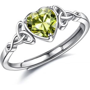 Bague Argent 925 Femme Reglable Bague Pierre De Naissance Coeur Brillant Alliance Femme Bague De Fiancailles Bague Promesse Mariage Bague Pouce Bague Femme Argent Bijoux Avec Bo&icirc;te Cadeau - Neuf