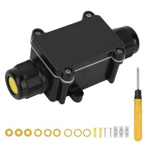 KYAOAYO-Boite Etanche Electrique Exterieur Ip68, 2 Voies Boite De Jonction Etanche,Boîtier De Raccordement Connecteur De Câble Boite De Derivation Pour Câble Ø 4 Mm À 15Mm,Noir - Neuf