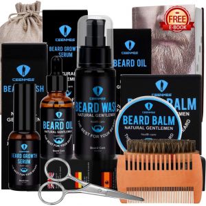 Letnerny-Kit Soin Barbe Homme Avec Huile À Barbe, Sérum De Croissance, Lavage, Baume, , Peigne, C Aux À Barbe - Neuf