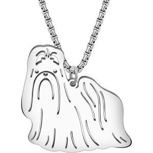 Kal-Collier Acier Inoxydable Avec Pendentif Forme De Chien Race Bijoux Fantaisie Animaux Cadeaux Pour Femmes Filles - Neuf
