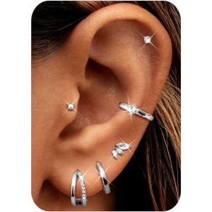 Kal-Boucles D'oreilles En Or Hypoallerg&eacute;nique Boucles D'oreilles &Agrave; Dos Plat Boucles D'oreilles Cartilage Pour Boucles D'oreilles &Agrave; Dos Plat - Neuf